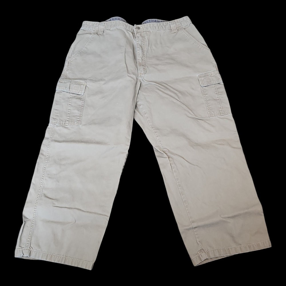 Wrangler Cargo Men's Cotton‎ Material Flat Front Tan Pants Size 42 X 30